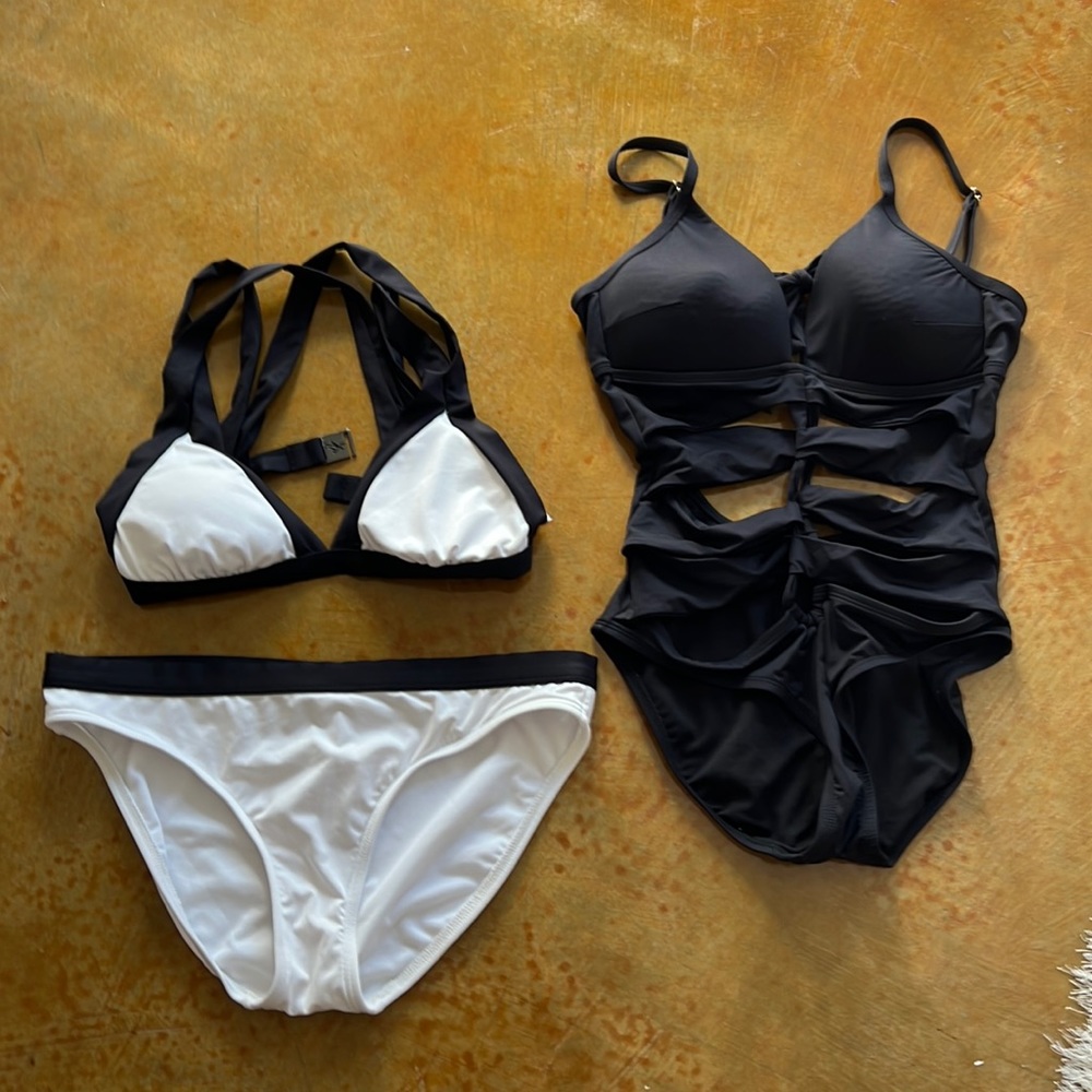 (2) Kenneth Cole Swimsuits, bikini and sexy one piece woman’s medium